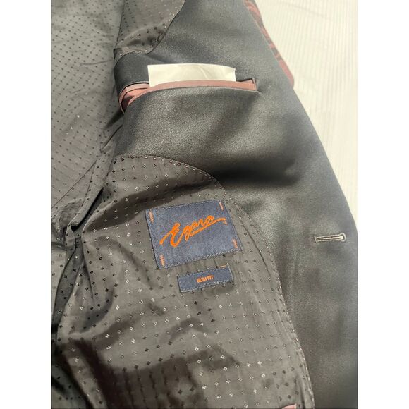 NWT Egara Men’s Black Plum Slim Fit Tuxedo Blazer Size 42R New - Picture 3 of 11